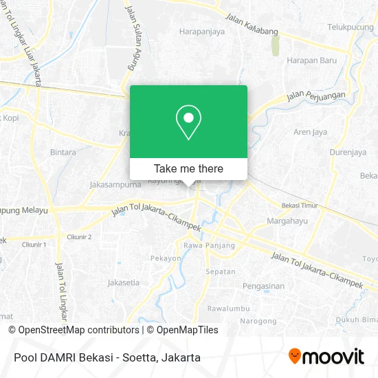 Pool DAMRI Bekasi - Soetta map
