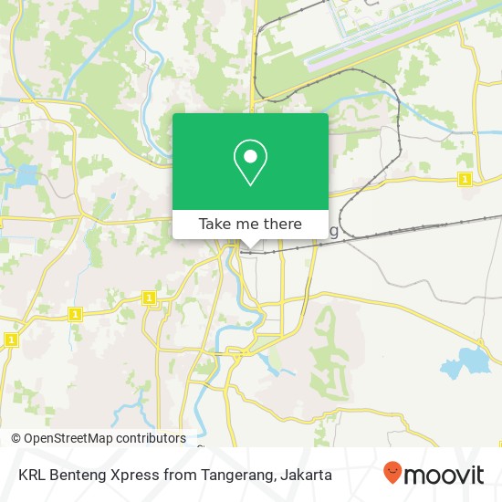 KRL Benteng Xpress from Tangerang map