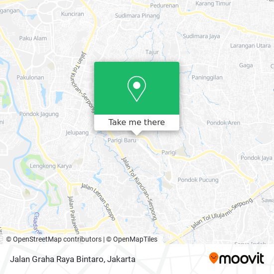 Jalan Graha Raya Bintaro map