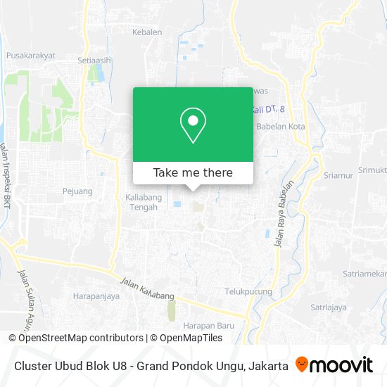 Cluster Ubud Blok U8 - Grand Pondok Ungu map