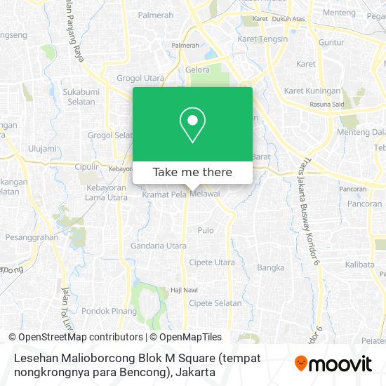 Lesehan Malioborcong Blok M Square (tempat nongkrongnya para Bencong) map