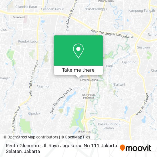 Resto Glenmore, Jl. Raya Jagakarsa No.111 Jakarta Selatan map