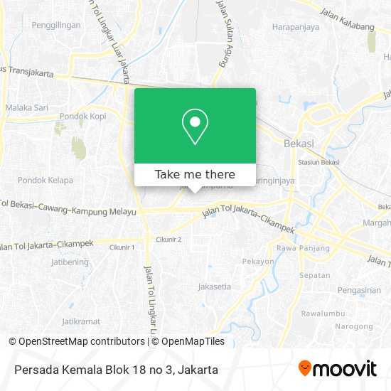 Persada Kemala Blok 18 no 3 map