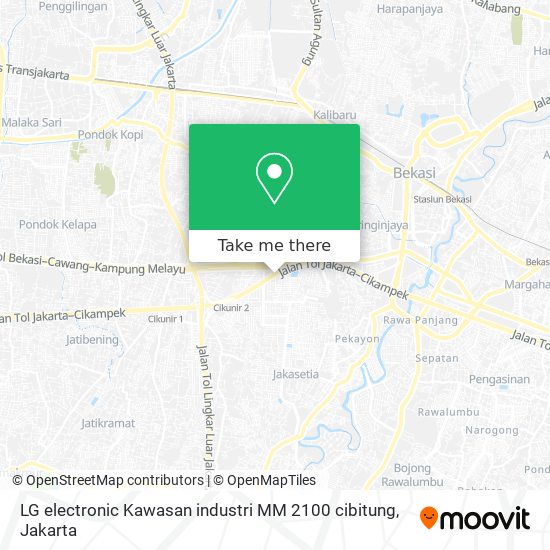 LG electronic  Kawasan industri MM 2100 cibitung map