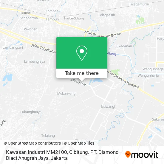 Kawasan Industri MM2100, Cibitung. PT. Diamond Diaci Anugrah Jaya map
