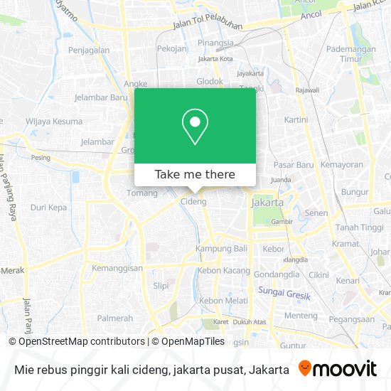 Mie rebus pinggir kali cideng, jakarta pusat map