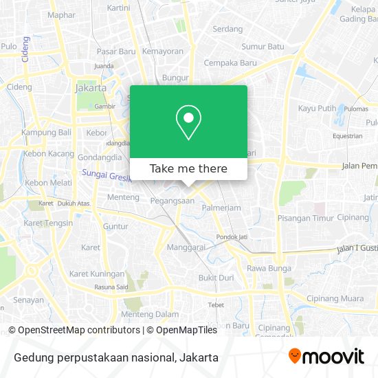 Gedung perpustakaan nasional map