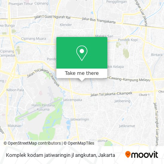 Komplek kodam jatiwaringin jl angkutan map