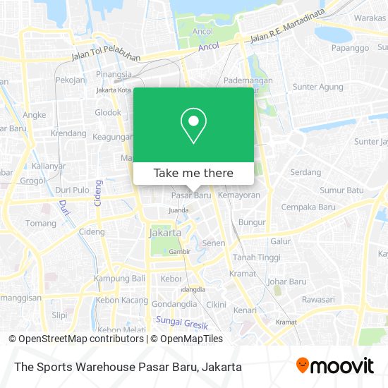 The Sports Warehouse Pasar Baru map