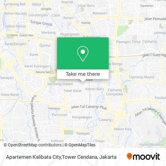 Apartemen Kalibata City,Tower Cendana map