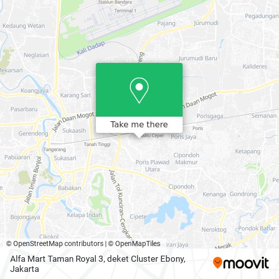 Alfa Mart Taman Royal 3, deket Cluster Ebony map