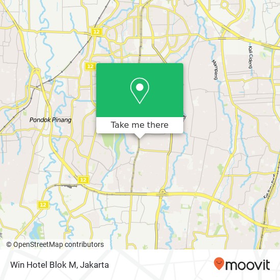 Win Hotel Blok M map