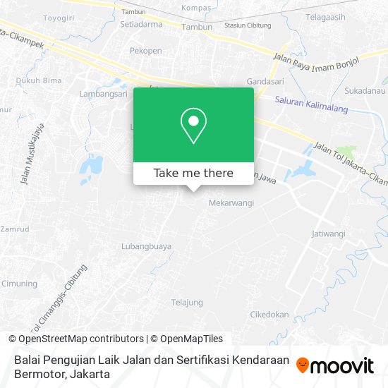 Balai Pengujian Laik Jalan dan Sertifikasi Kendaraan Bermotor map