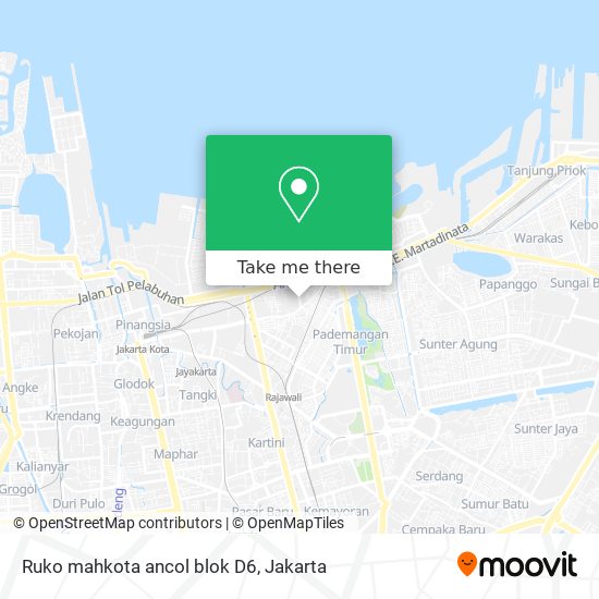 Ruko mahkota ancol blok D6 map