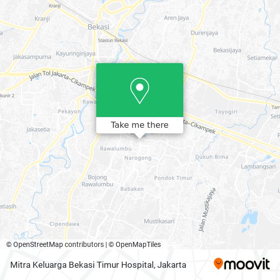 Mitra Keluarga Bekasi Timur Hospital map