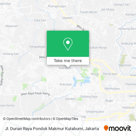 Jl. Durian Raya Pondok Makmur Kutabumi map