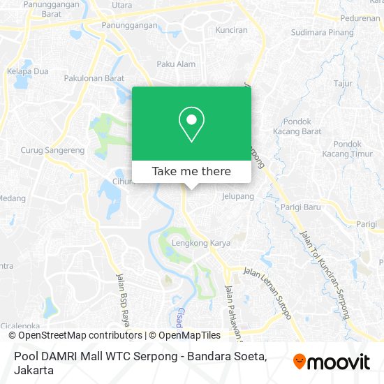 Pool DAMRI Mall WTC Serpong - Bandara Soeta map