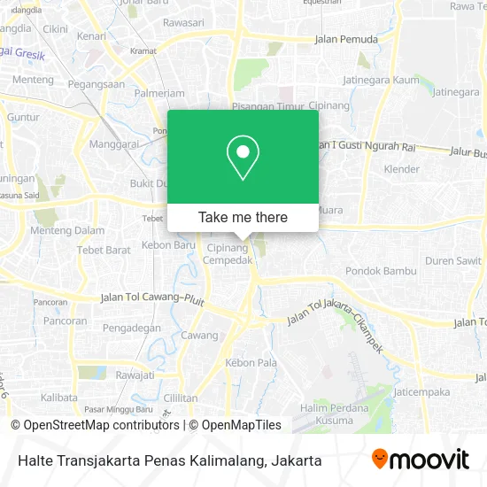 Halte Transjakarta Penas Kalimalang map