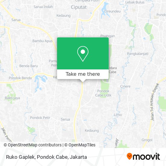 Ruko Gaplek, Pondok Cabe map