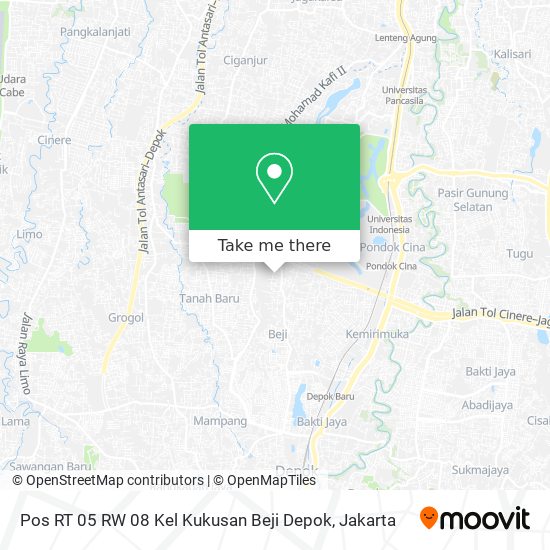 Pos RT 05 RW 08 Kel Kukusan Beji Depok map