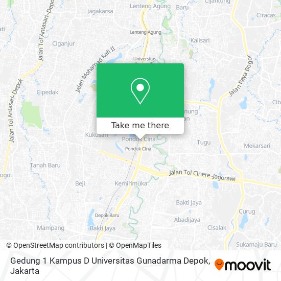 Gedung 1 Kampus D Universitas Gunadarma Depok map