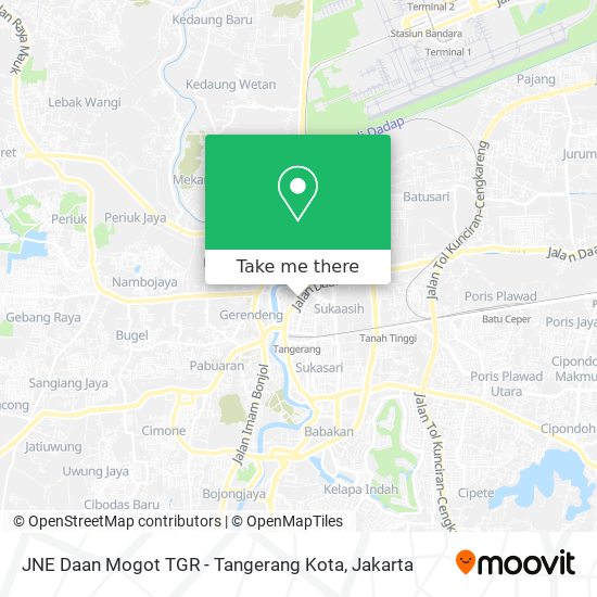 JNE Daan Mogot TGR - Tangerang Kota map