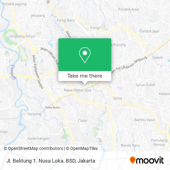 Jl. Belitung 1. Nusa Loka. BSD map