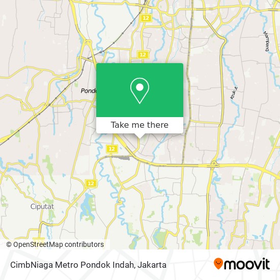 CimbNiaga Metro Pondok Indah map