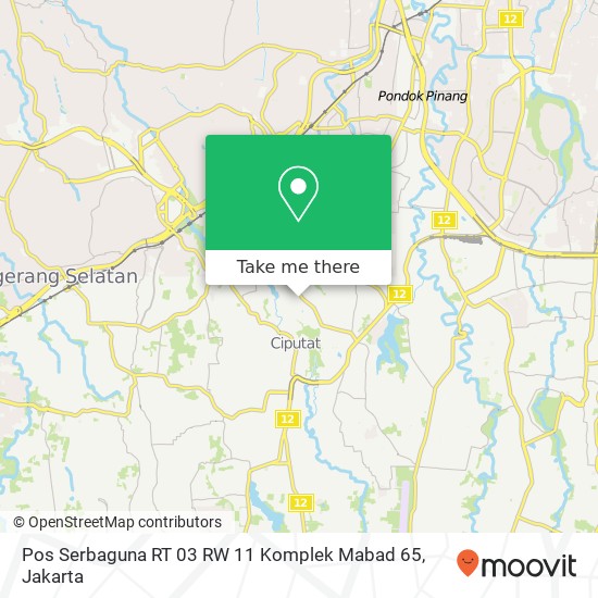 Pos Serbaguna RT 03 RW 11 Komplek Mabad 65 map