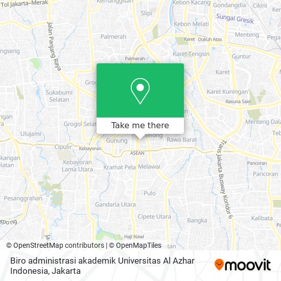 Biro administrasi akademik Universitas Al Azhar Indonesia map