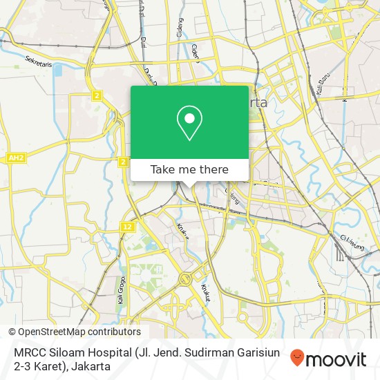 MRCC Siloam Hospital (Jl.  Jend.  Sudirman Garisiun 2-3 Karet) map