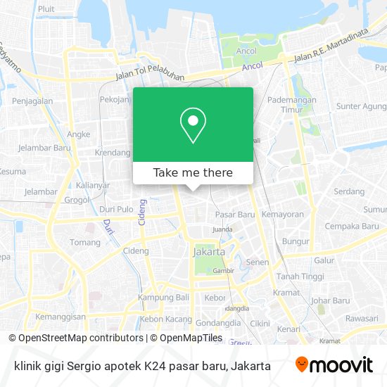 klinik gigi Sergio apotek K24 pasar baru map