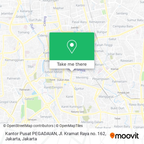 Kantor Pusat PEGADAIAN, Jl. Kramat Raya no. 162, Jakarta map