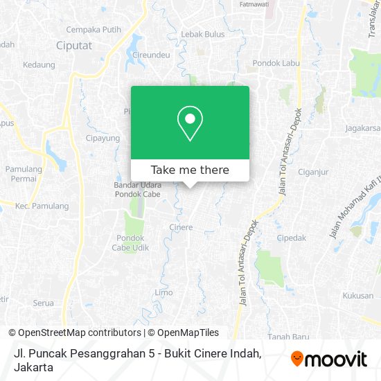 Jl. Puncak Pesanggrahan 5 - Bukit Cinere Indah map