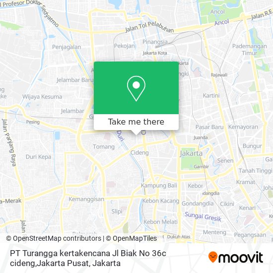 PT Turangga kertakencana Jl Biak No 36c cideng,Jakarta Pusat map