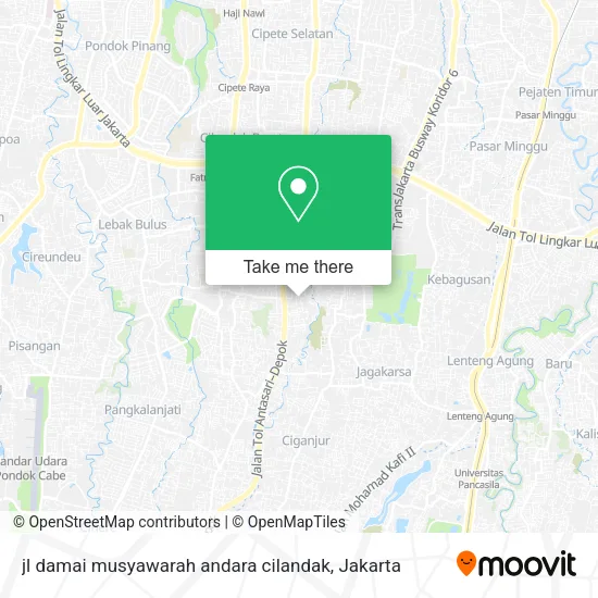 jl damai musyawarah andara cilandak map