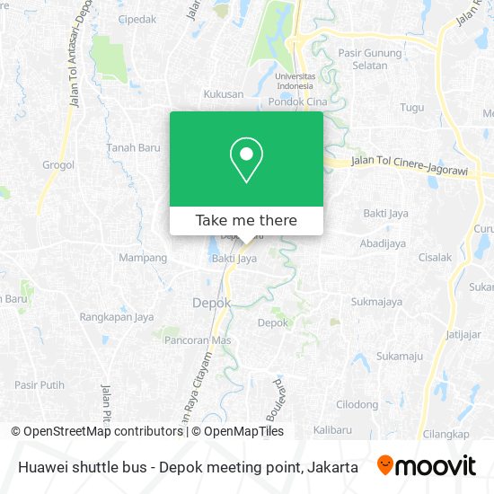 Huawei shuttle bus - Depok meeting point map