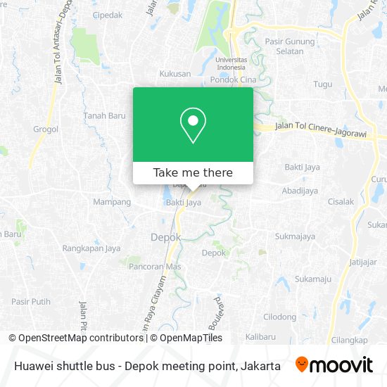 Huawei shuttle bus - Depok meeting point map