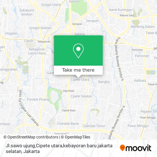 Jl.sawo ujung,Cipete utara,kebayoran baru jakarta selatan map