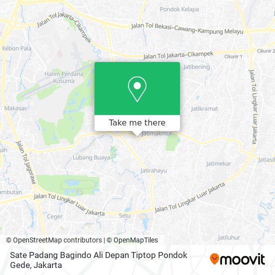 Sate Padang Bagindo Ali Depan Tiptop Pondok Gede map