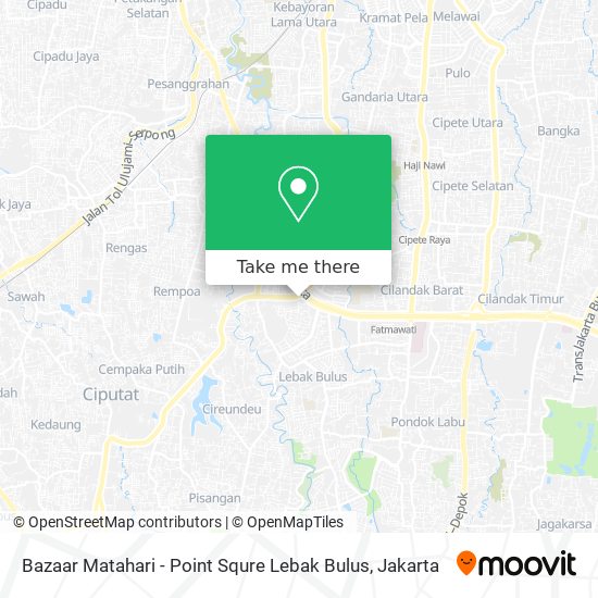 Bazaar Matahari - Point Squre Lebak Bulus map