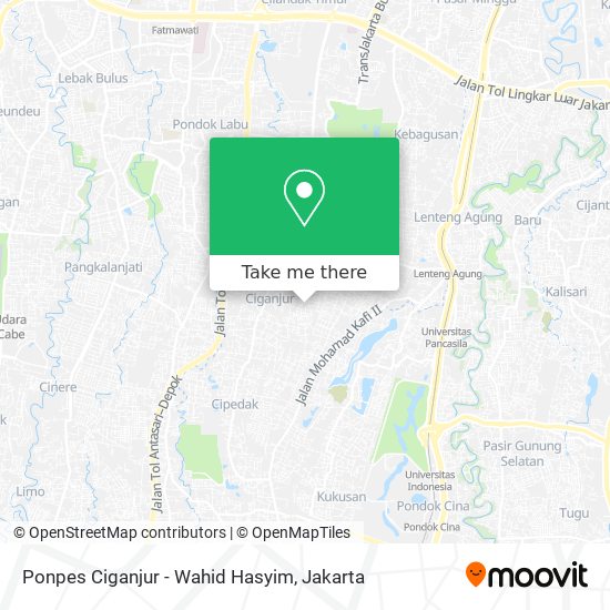 Ponpes Ciganjur - Wahid Hasyim map