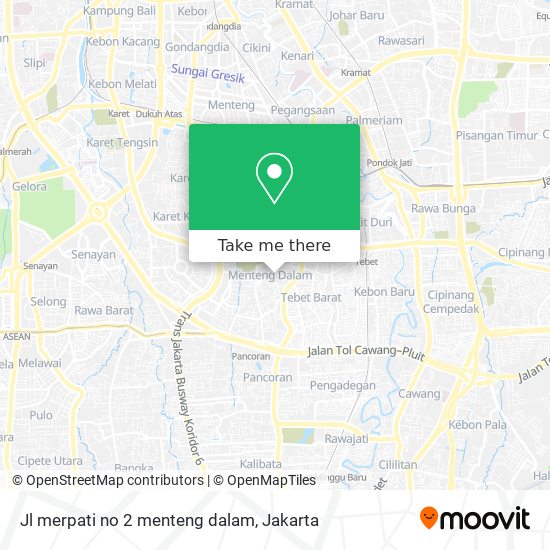 Jl merpati no 2 menteng dalam map