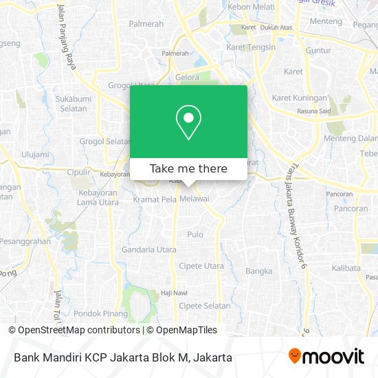 Bank Mandiri KCP Jakarta Blok M map