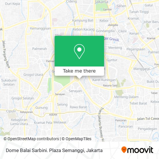 Dome Balai Sarbini. Plaza Semanggi map