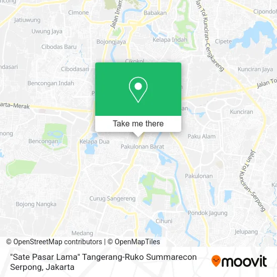 "Sate Pasar Lama" Tangerang-Ruko Summarecon Serpong map