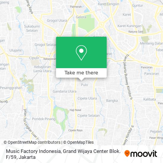 Music Factory Indonesia, Grand Wijaya Center Blok. F / 59 map