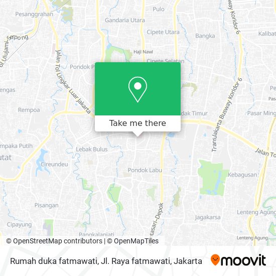 Rumah duka fatmawati, Jl. Raya fatmawati map