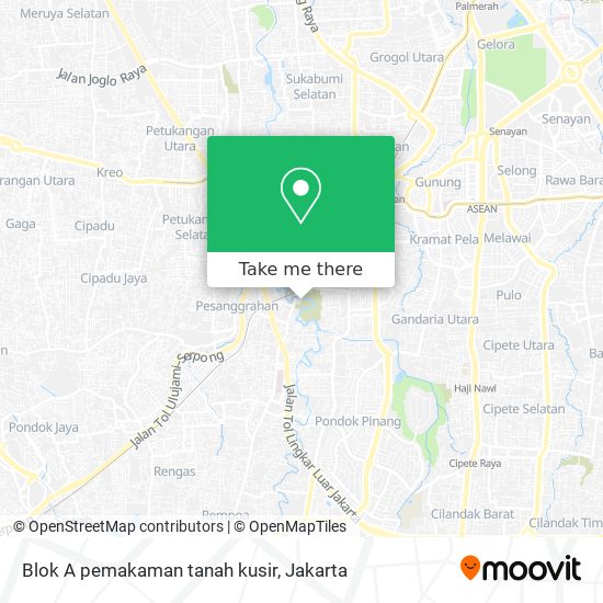 Blok A pemakaman tanah kusir map