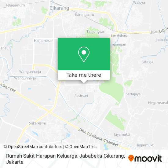 Rumah Sakit Harapan Keluarga, Jababeka-Cikarang map